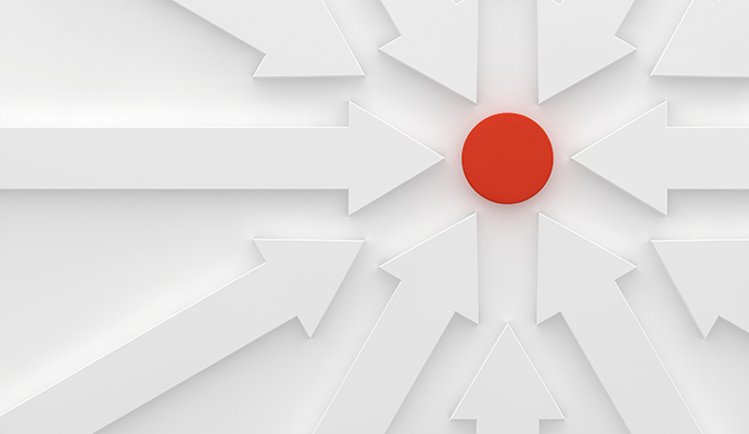 white-arrows-pointing-red-dot