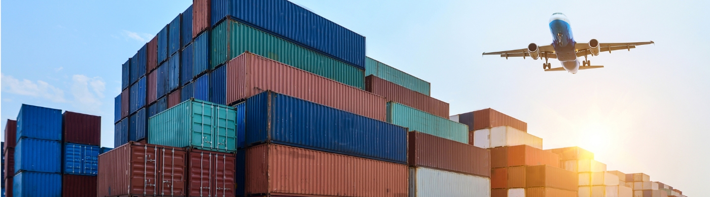 customs-shipping-container-with-plane-flying-over-