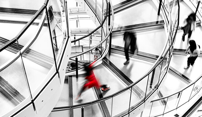 office-circular-stairs-with-bluring-people