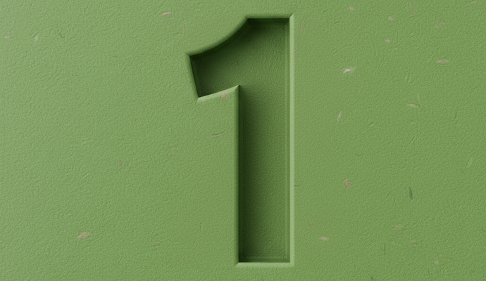 sleek-number-1-on-green-background